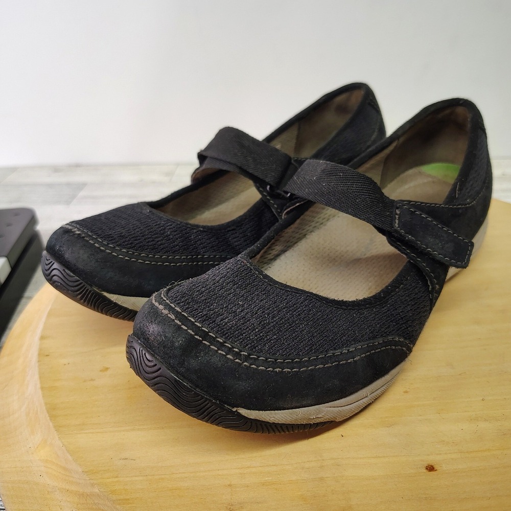 Comfortcore Mary Jane Shoes Black Leather Hook Strap Wedge Womens 7.5 Dansko - Picture 15 of 17